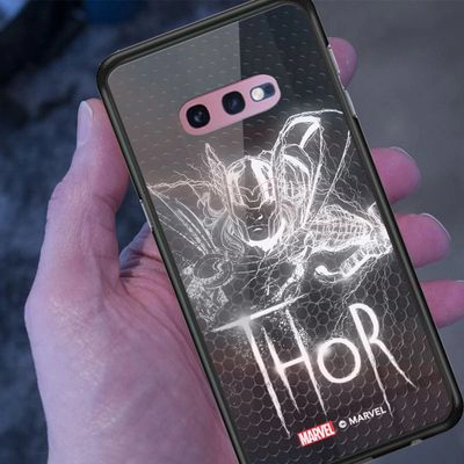 Wackylicious Lightning Thor Samsung S10 e Cover - TPU Bumper Case + Tempered Glass Back for Samsung S10 e