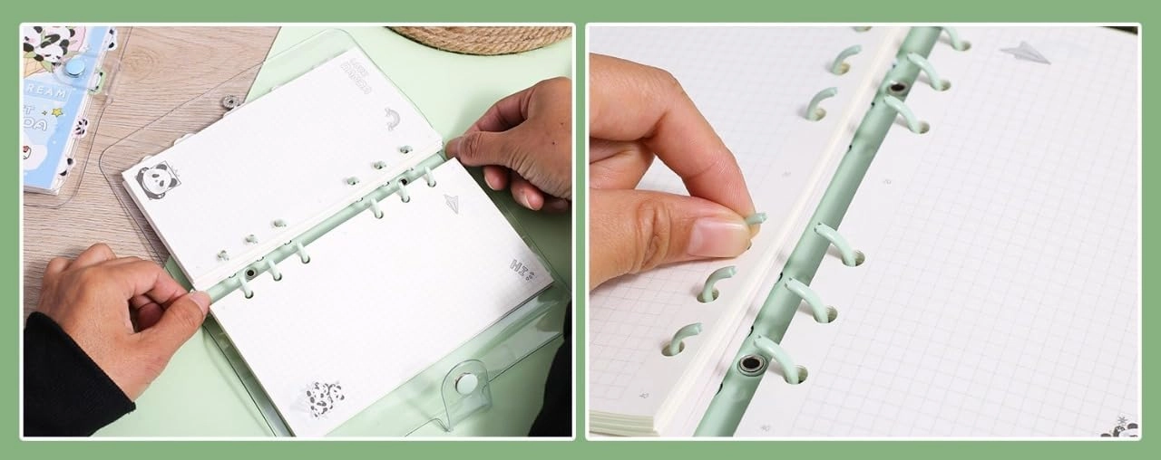 Mini Transparent Binder Spiral Diary Notebook