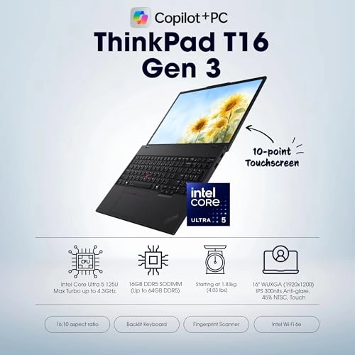 ThinkPad T16 Gen 3 21MNS0ML00 - 16'' Core Ultra 5 125U 16GB DDR5 512GB SSD