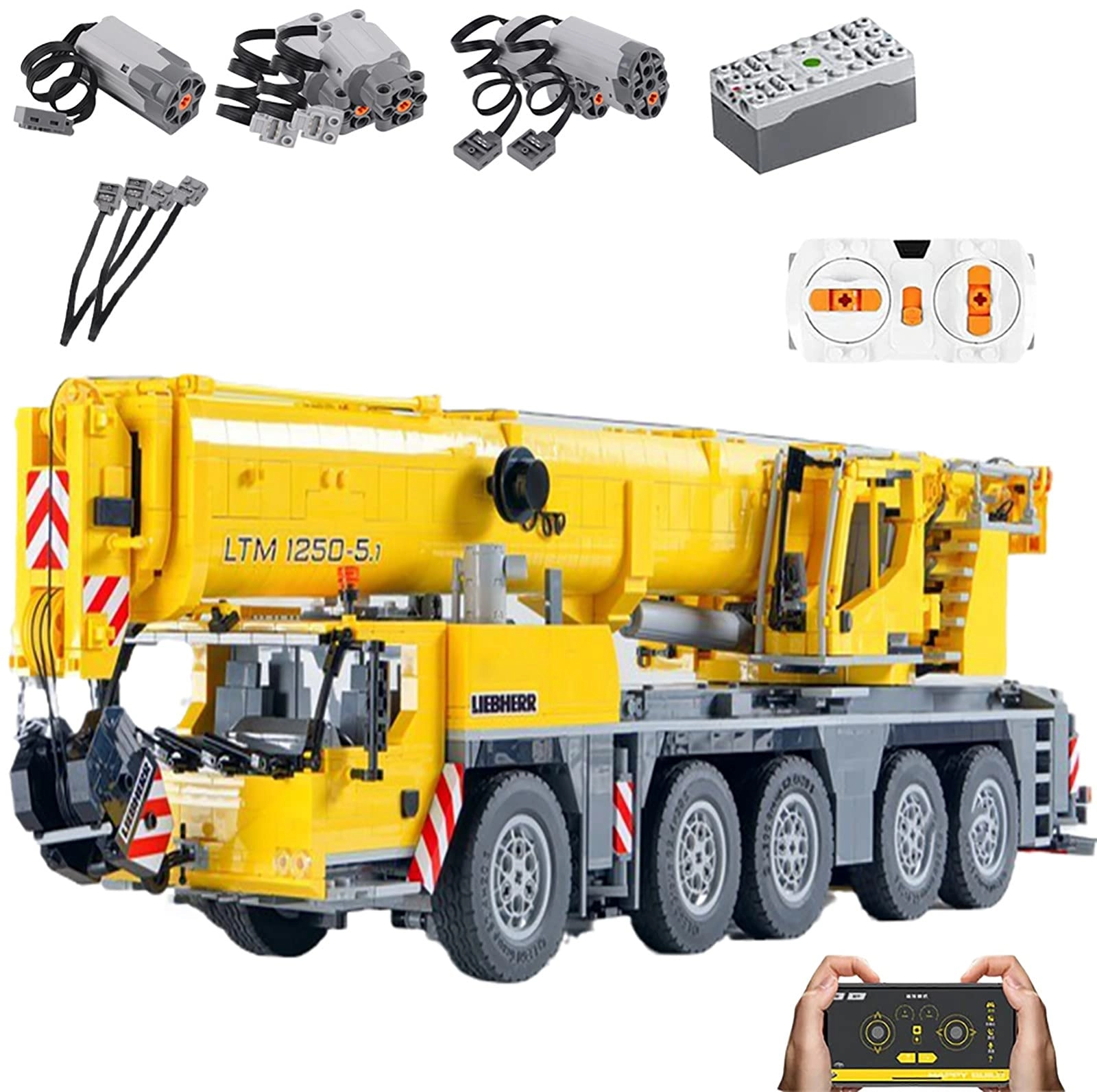 GZDuskv Technology 1250 Crane - 4595 pcs Remote Controlled with Motors