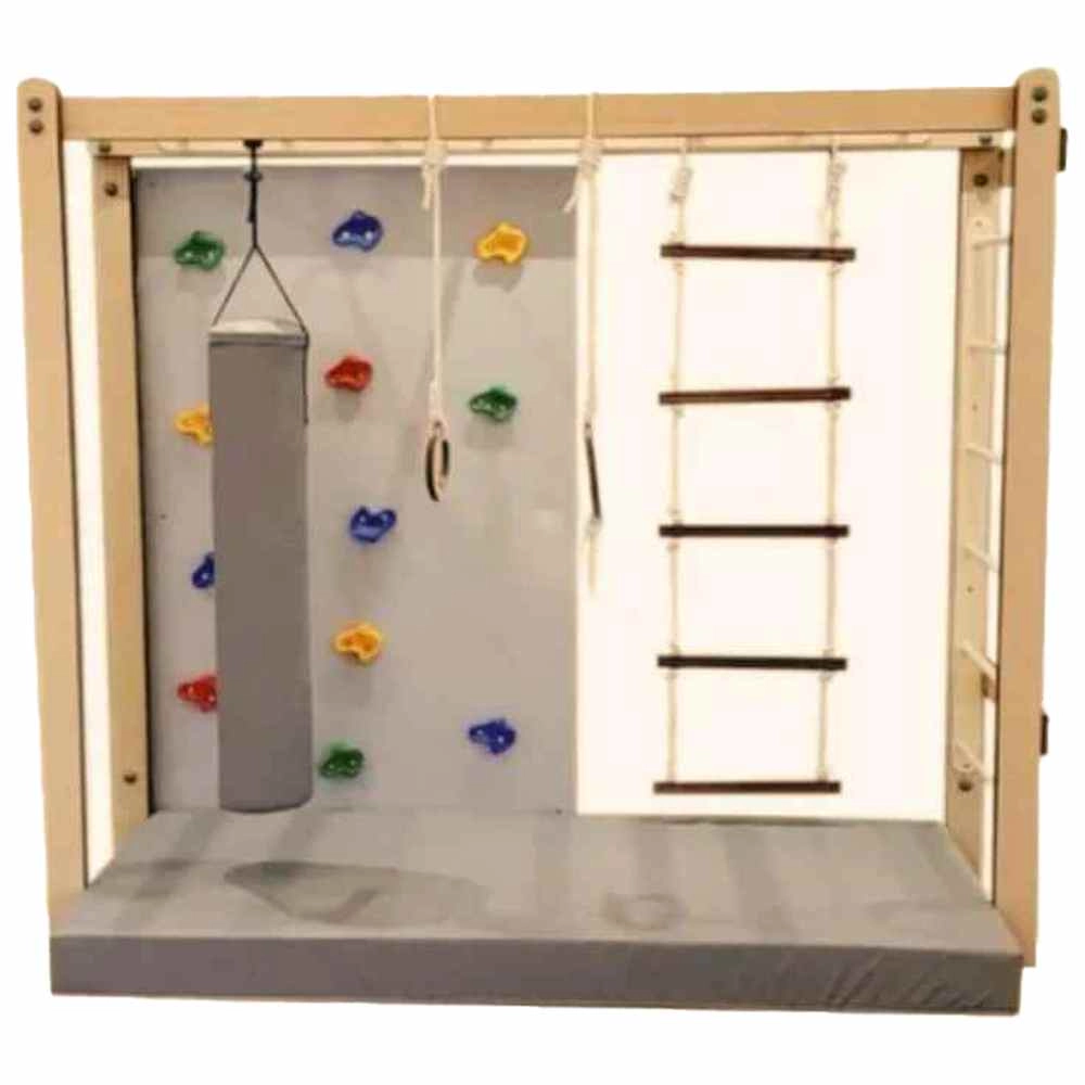 Monkey Bar With Climbing Wall - Adjustable Height 65 KG