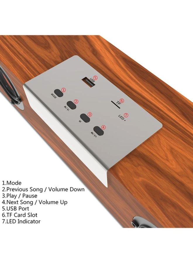 Retro Wireless Bluetooth Subwoofer - Brown 1.48 KG