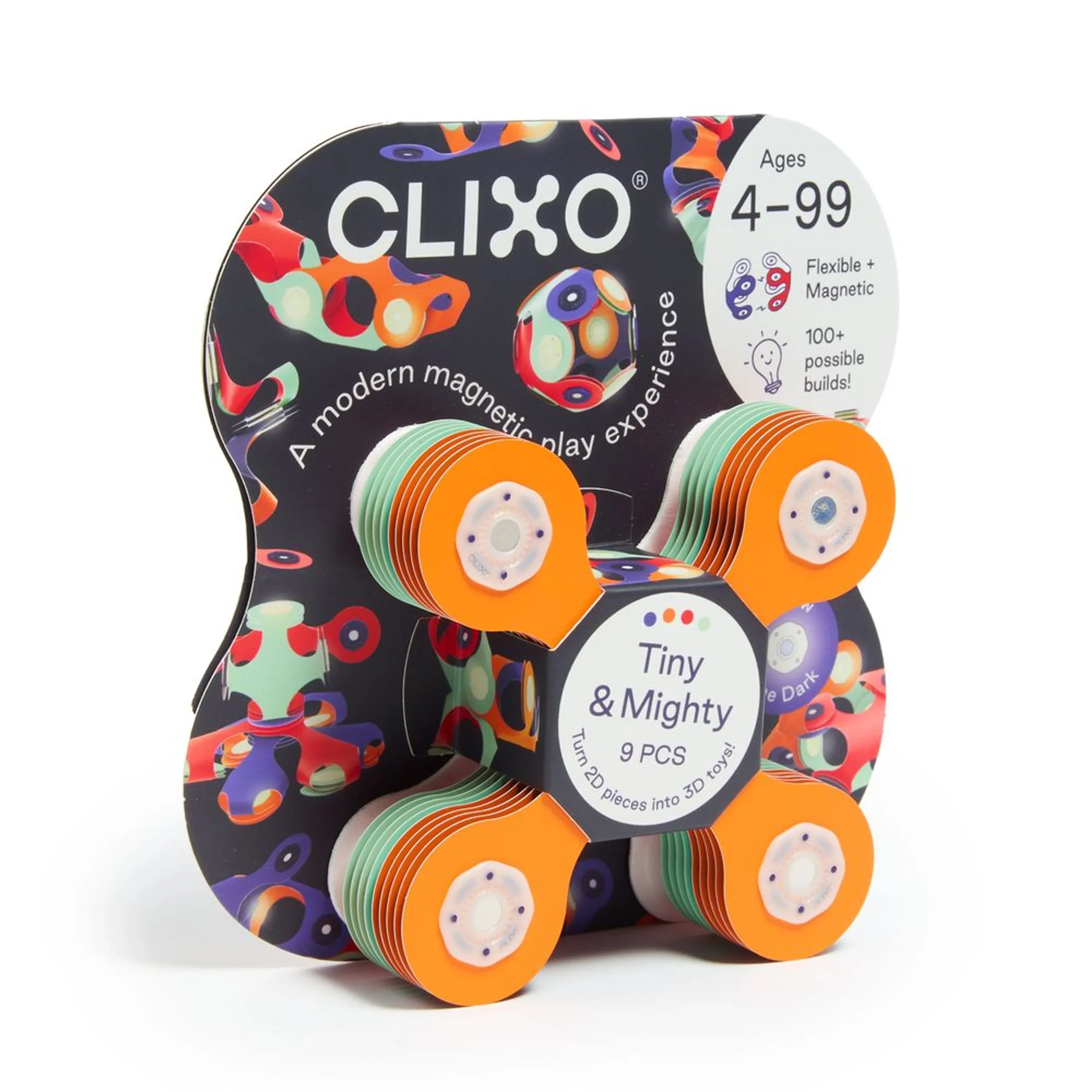 Clixo Tiny & Mighty Magnetic Building Toy Set - 9 pcs