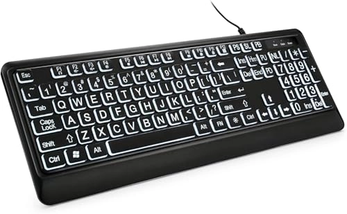 Large Letter Backlit Keyboard - QWERTY Wired