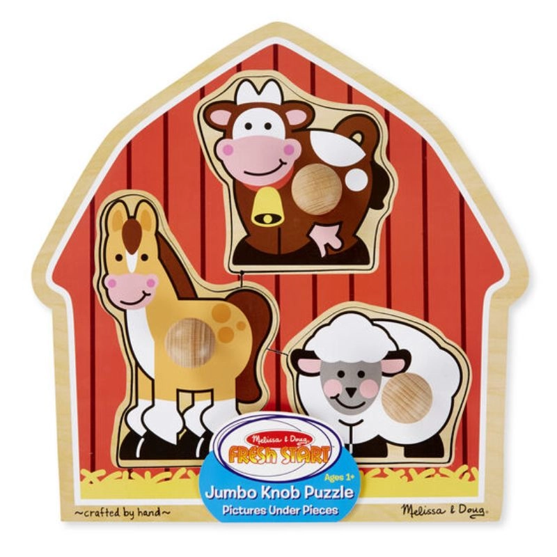 Barnyard Animals Jumbo Knob - Suitable for 12 months-4 years three pieces