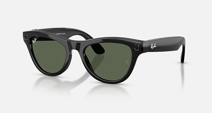 Ray-Ban Meta Skyler - 52mm Shiny Black / G-15 Green