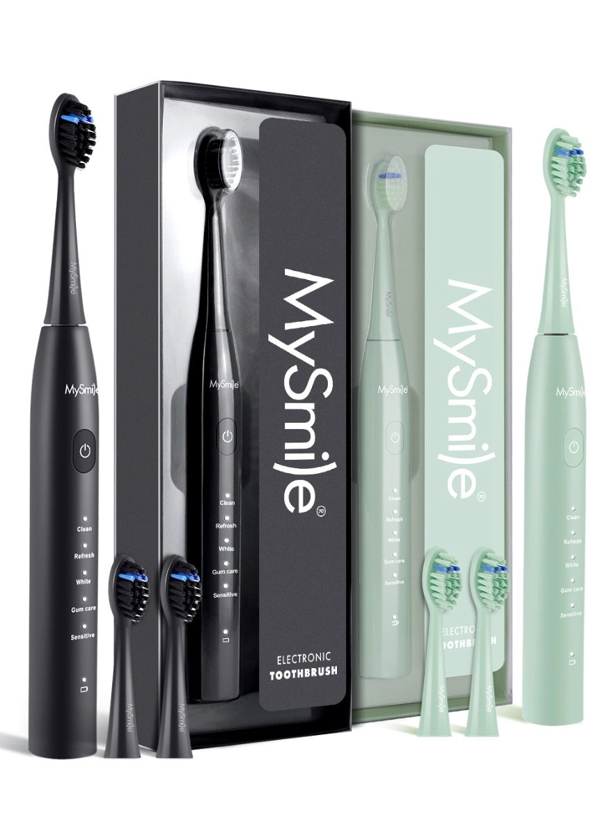 MySmile DY156 - Electric Toothbrush Rechargeable 3 Replacement Brushes 45,000 RPM