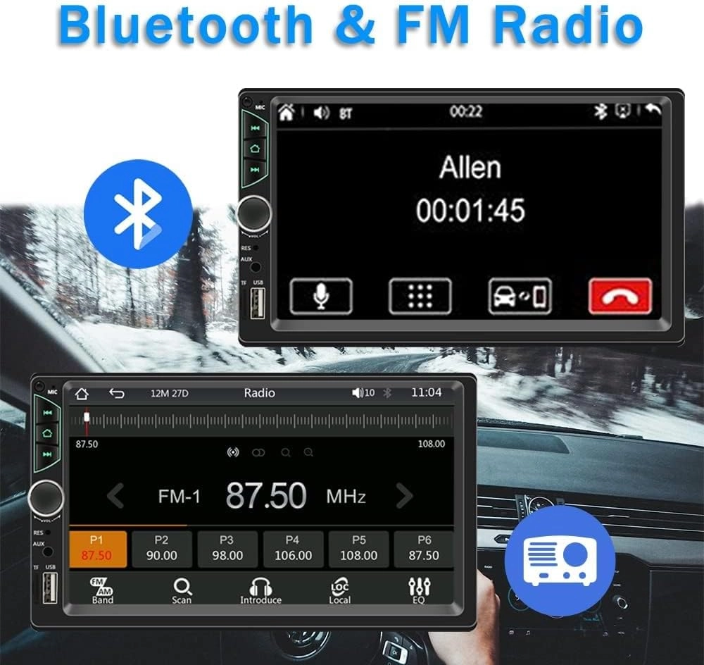Double Din Car Stereo - 7 Inch Dash Cam