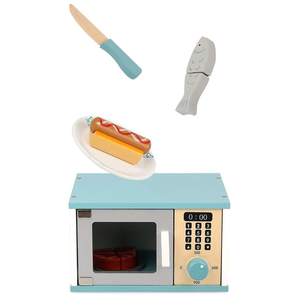 Microwave Toy Pretend Play Set - Wooden Role Play (5551007-MSN20022)