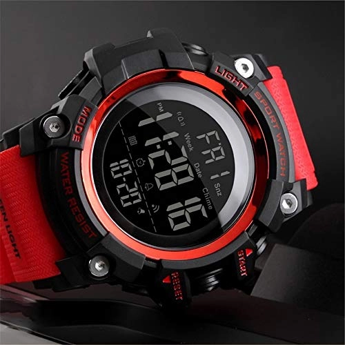 Multifunctional Waterproof Watches Outdoor Sports Digital Military LED Double Time 54mm Plastic