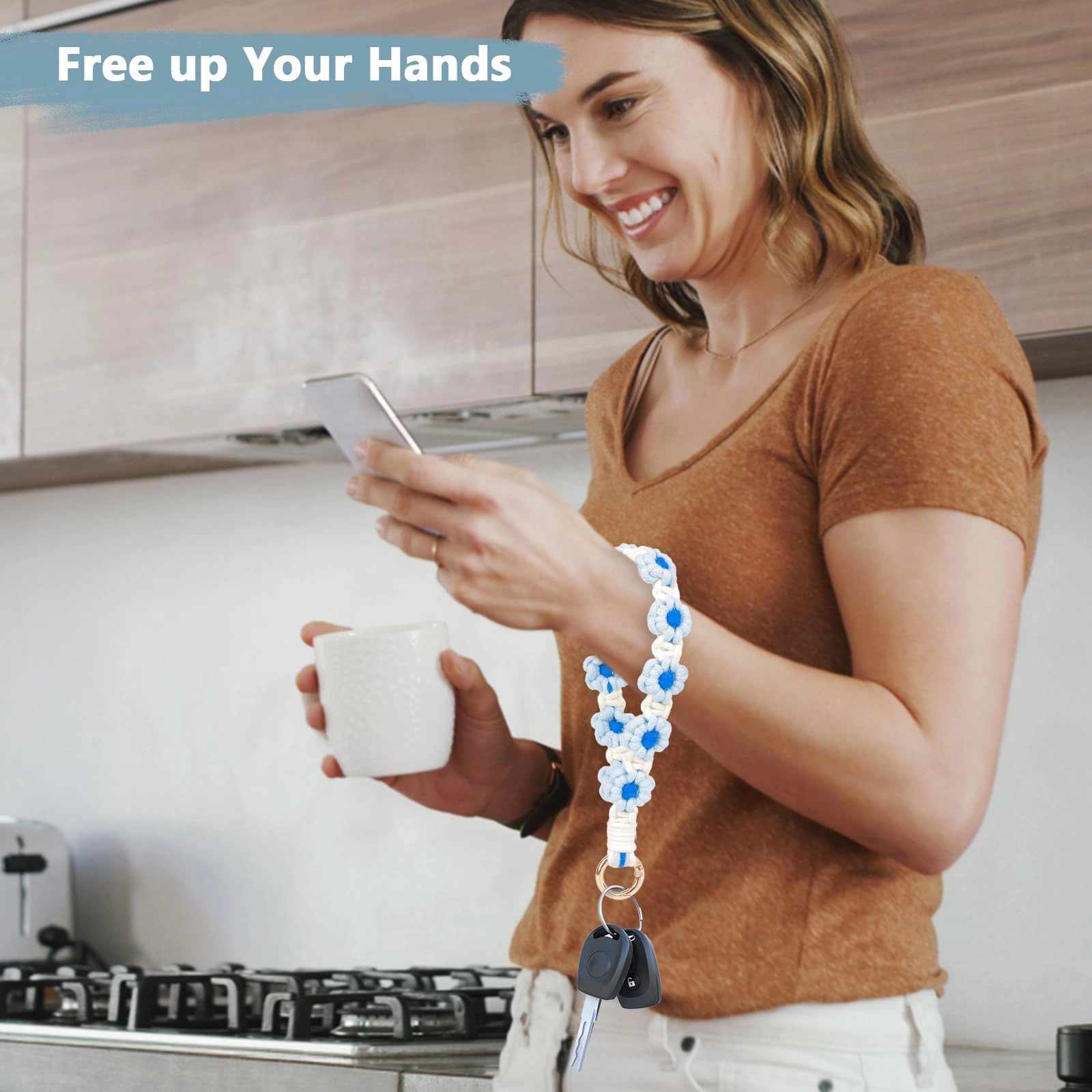 Boho Macrame Keychain - Car