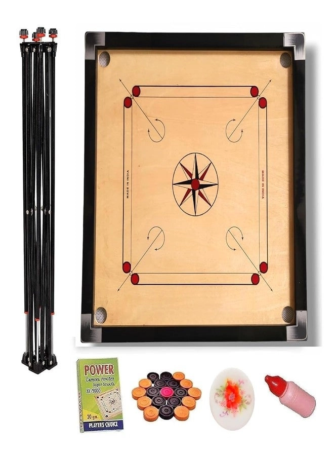 Superior Matte Finish Practice Carrom Board - 32 INCH Beige
