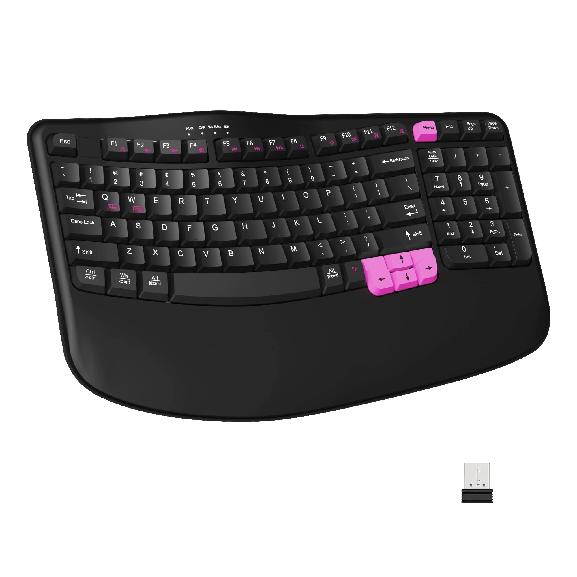 RECCAZR Ergonomic Wireless Keyboard - Wired