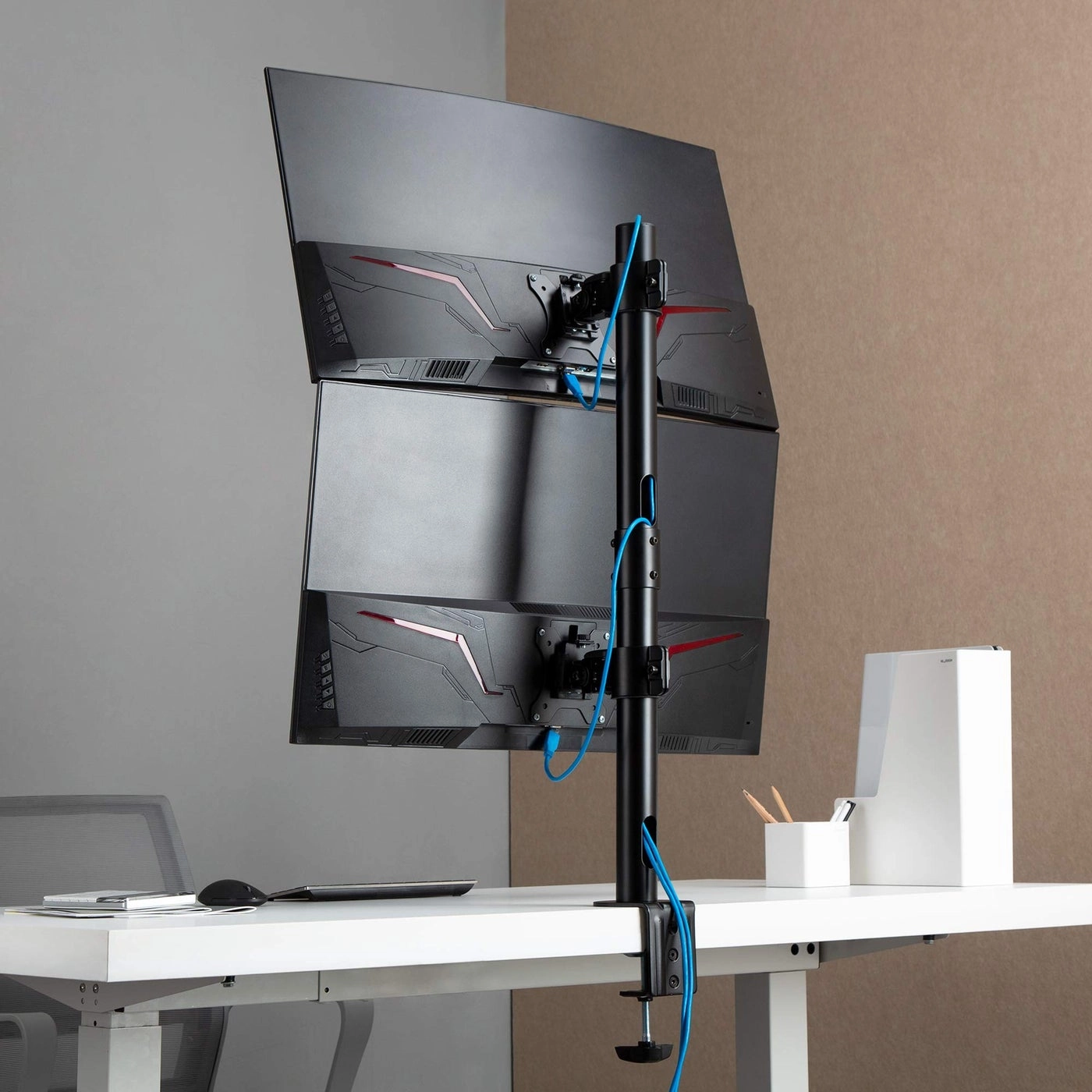 Vertical Ultrawide Monitor Mount Stand - Dual 38-inch VESA 75x75mm 100x100mm