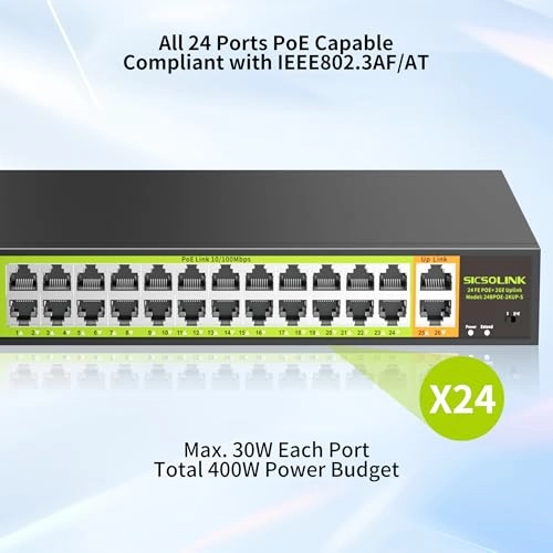 24 port poe switch|gigabit uplink 24-Ports