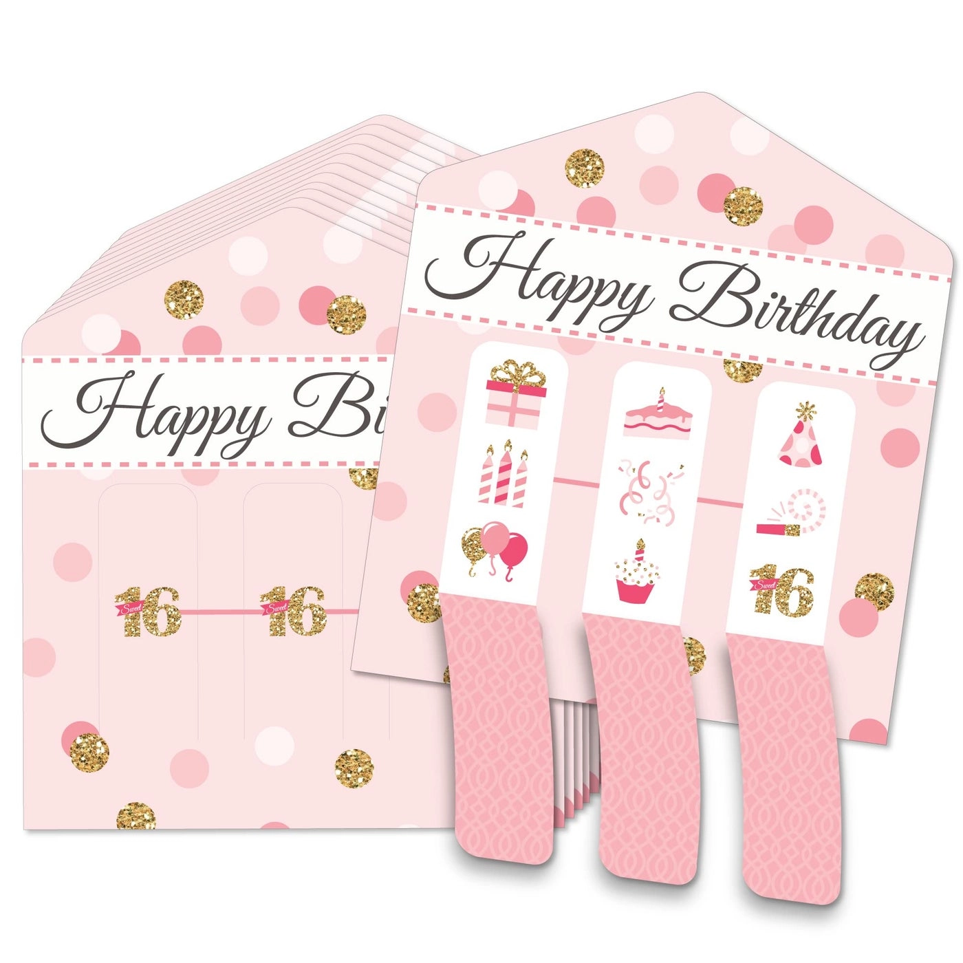 Sweet 16-16th Birthday Party Game Pickle Cards - 12