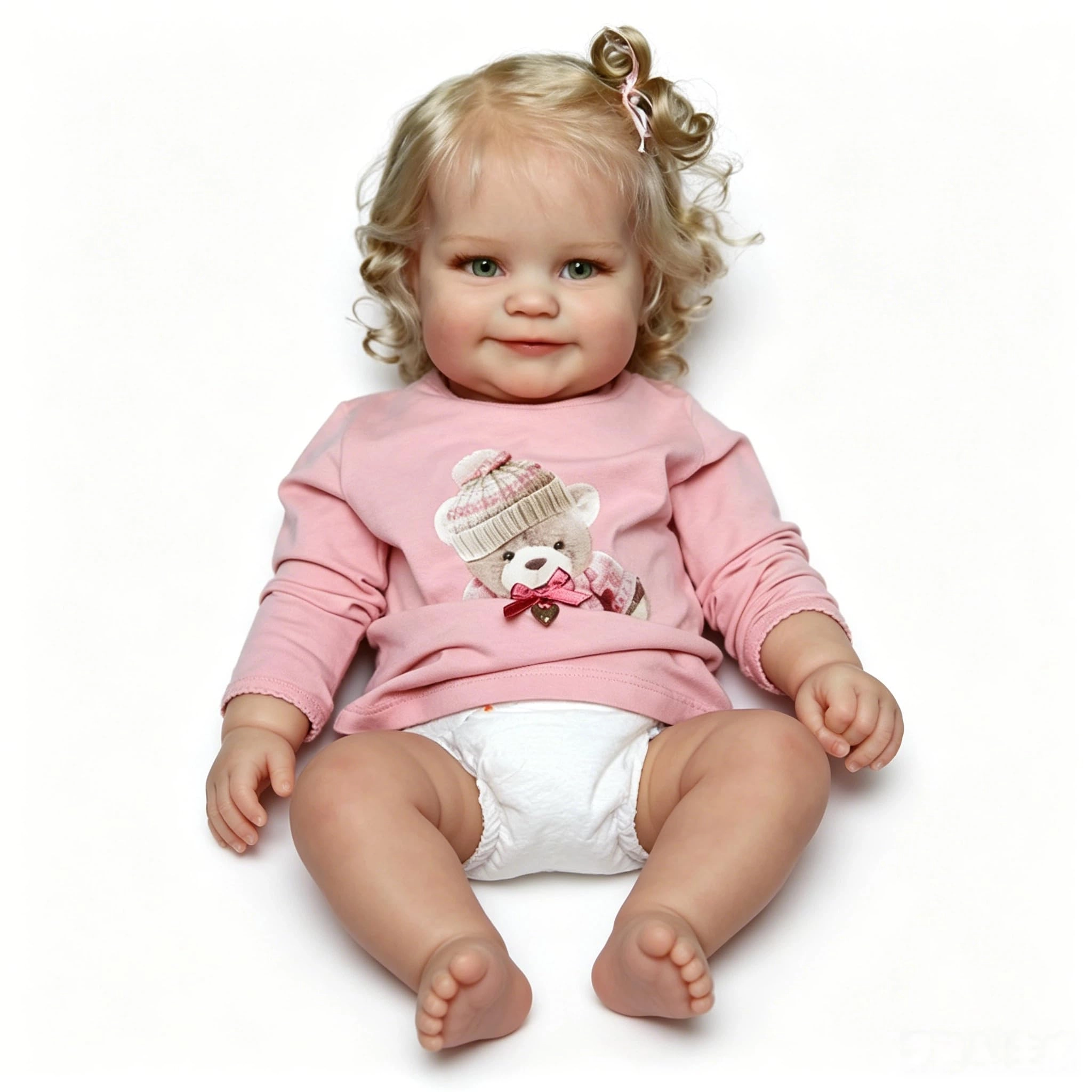 Zero Pam Reborn Baby Doll - 20 Inch 50 cm Vinyl Girl Smiling Blonde Hair Ages 3+