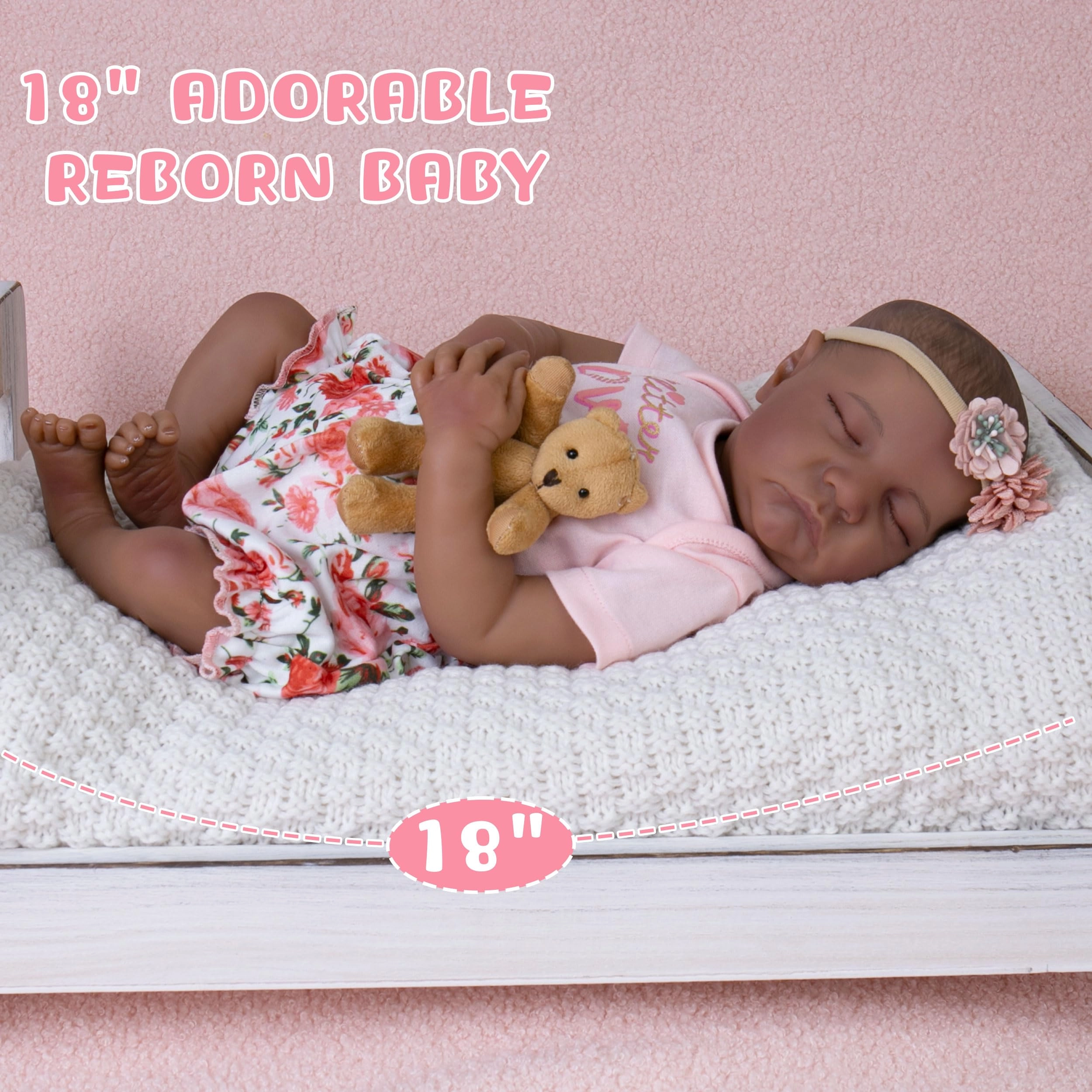 Reborn Baby Doll - 18 Inches Silicone Ages 3+