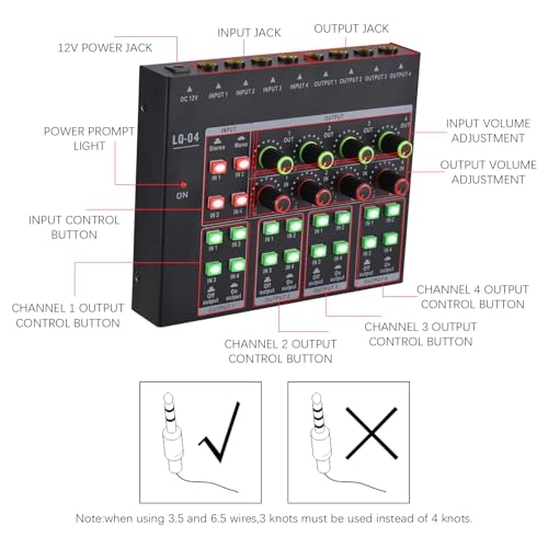 4-Channel Mixer - Portable 5V Power Interface