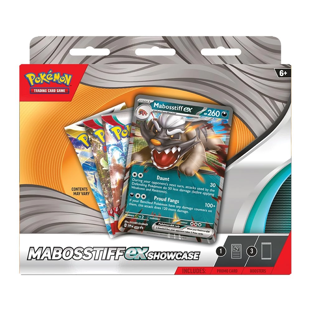 Pokmon Mabosstiff EX Showcase Box - 1 foil promo card 3 TCG booster packs code card