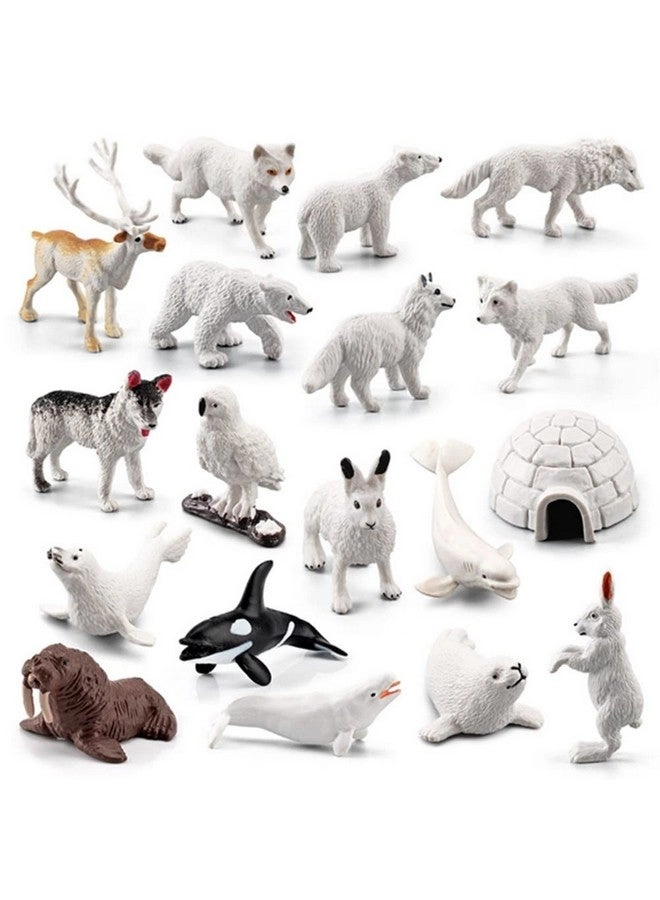 OUKEYI Mini Arctic Animals Figurines - 18 pcs