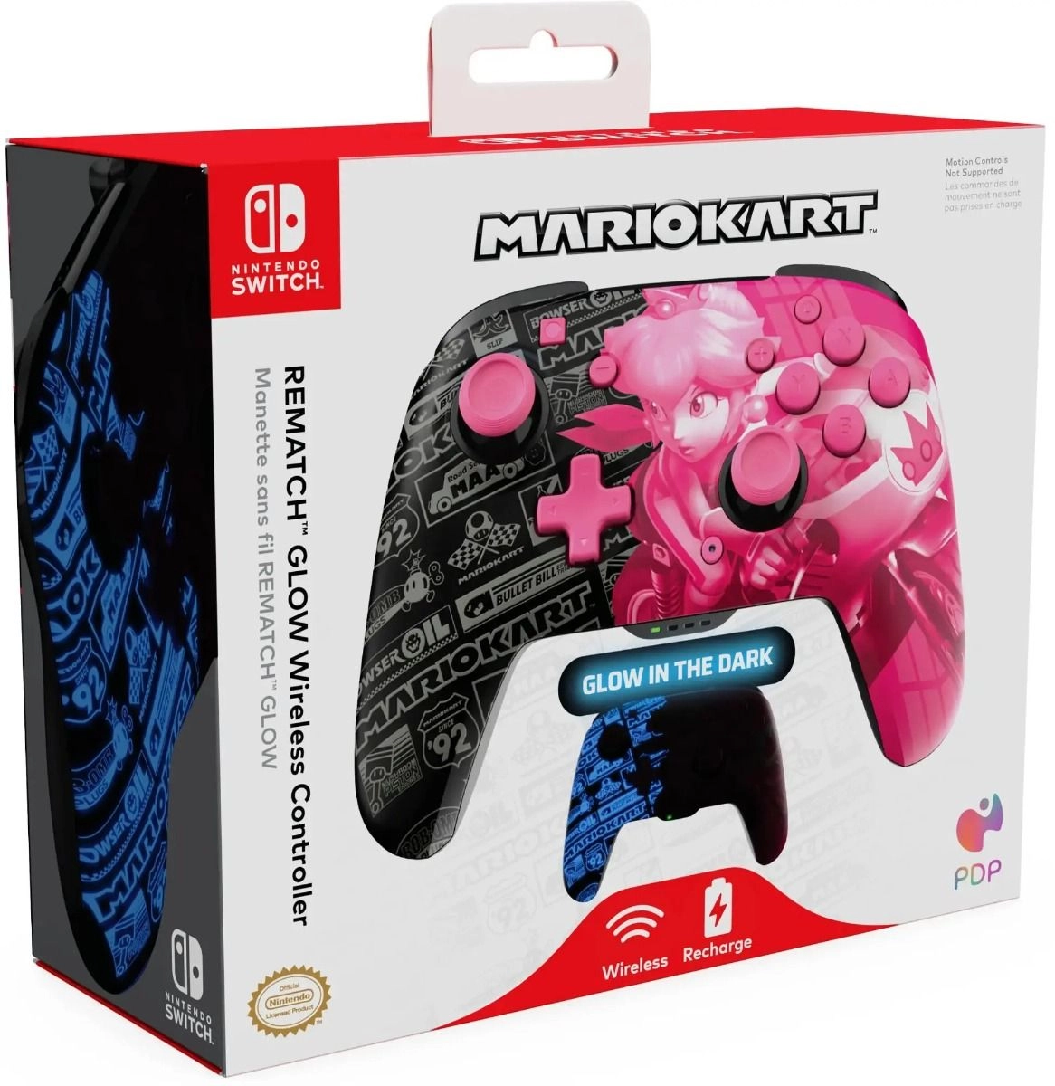 Nintendo Switch Rematch Glow Wireless Controller Peach