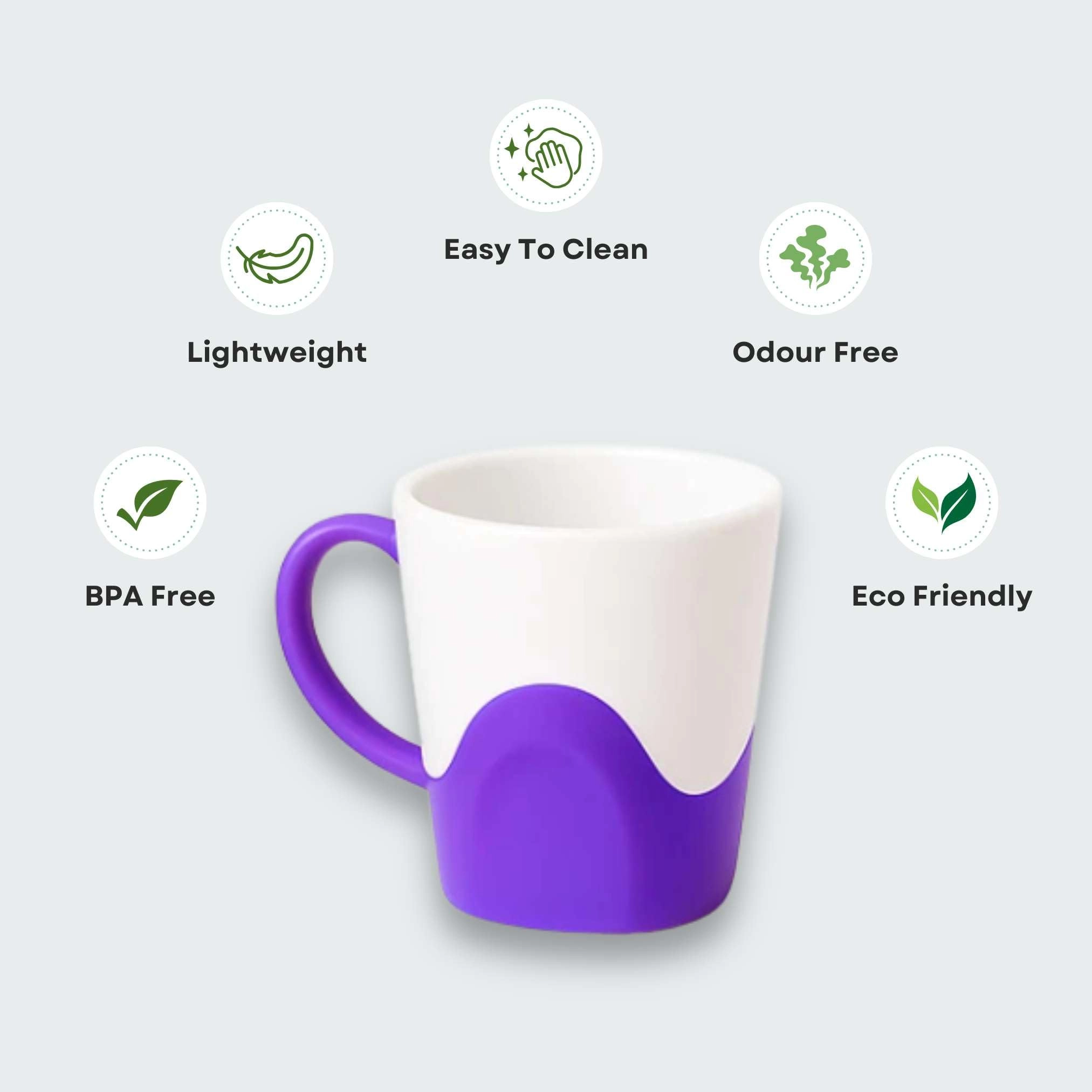 Plastic Mug - 6 pcs - Striped Solid - 280 ml