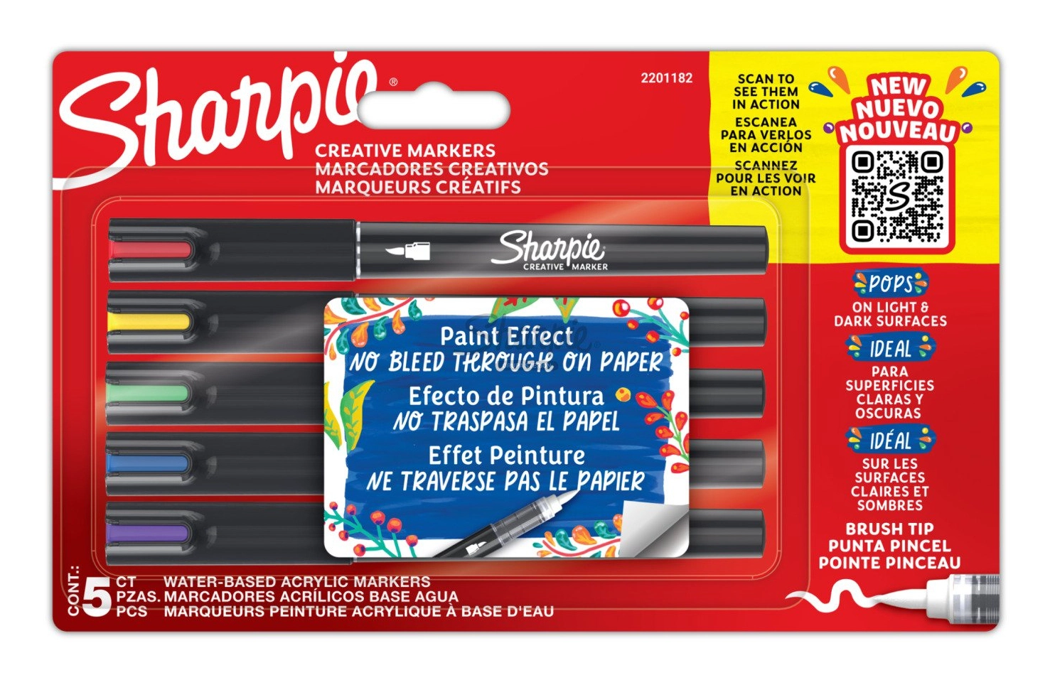 Sharpie Creative Acrylic Colour Markers - Assorted Colours Brush Tip