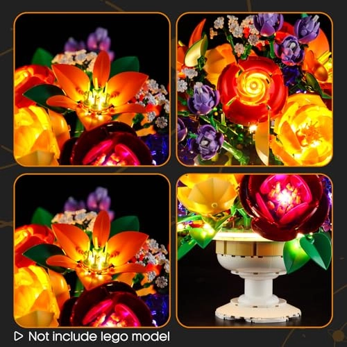 Flower Arrangement - LED light kit Compatible with Lego 10345