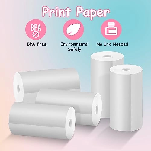 Instant Camera Refill Print Paper - 5 Rolls 56mm x 25mm
