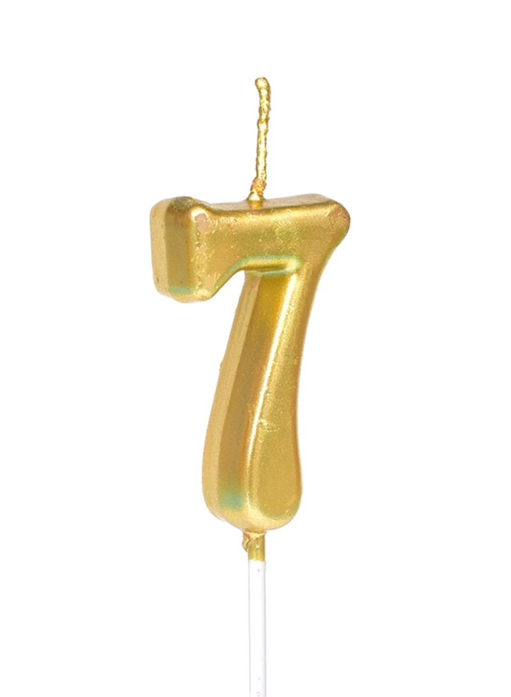 Party Time Trading LLC Number 7 - Unscented Gold Candle