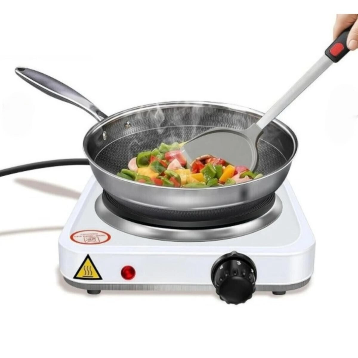 Tradeo Single Burner Electric Hot Plate - Portable Adjustable Temperature Control