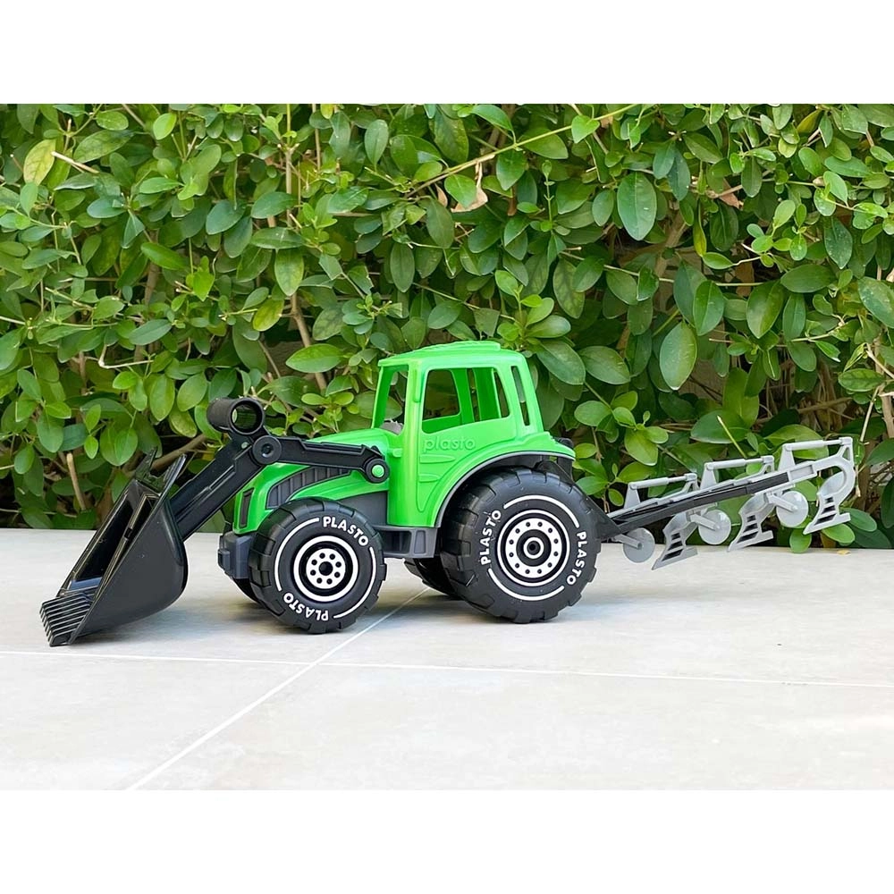 Tractor With Frontloader & Plough - 52cm 1+