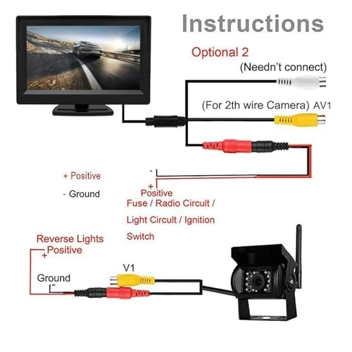 Wireless Car Monitor - Night Vision Wireless 480*272 pixels