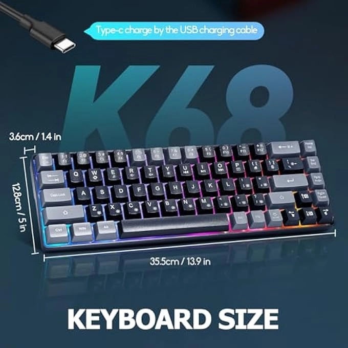 60% Mechanical Gaming Keyboard - Wired