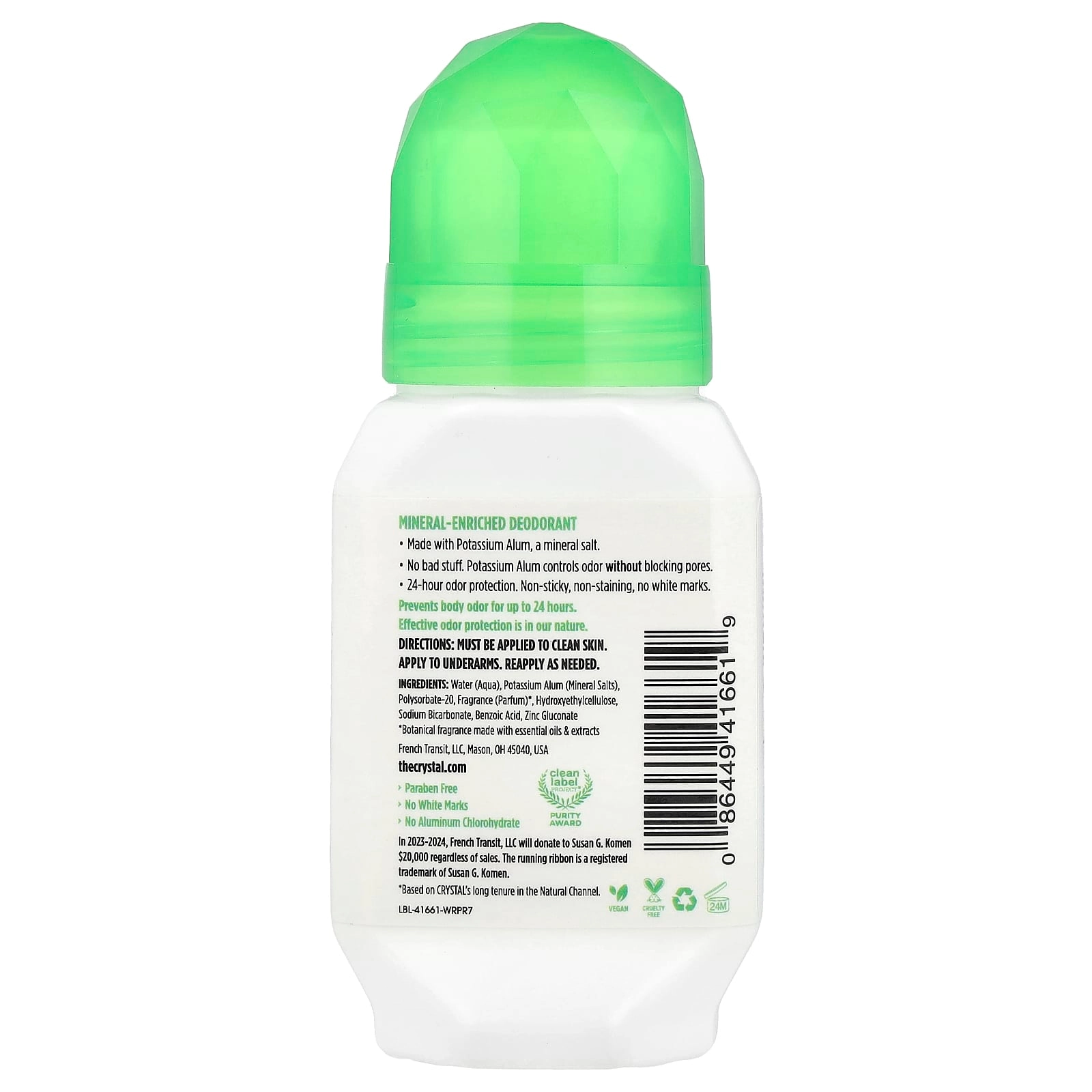 Mineral-Enriched Deodorant Roll-On - Vanilla & Jasmine 2.25 fl oz (66 ml)