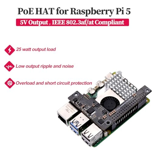 PoE HAT - 36-57V 25 Watts IEEE802.3af/at 1 Gigabits Per Second