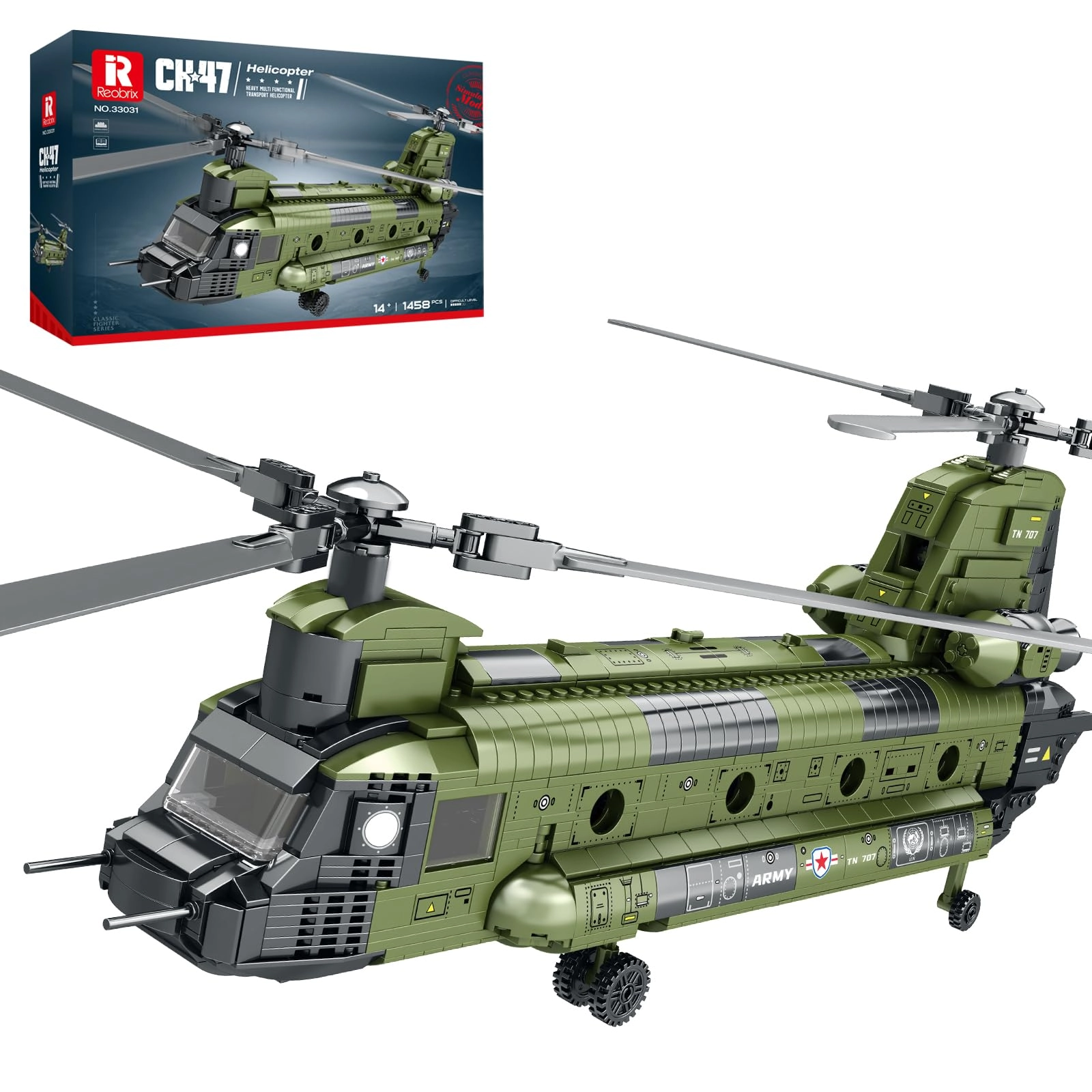 Reobrix CH-47 Helicopter (RB33031) - Green