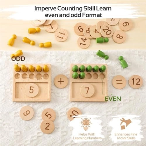 Montessori Wooden Beads Sequencing Toy - 2-4 yr(s) 30 piece(s)