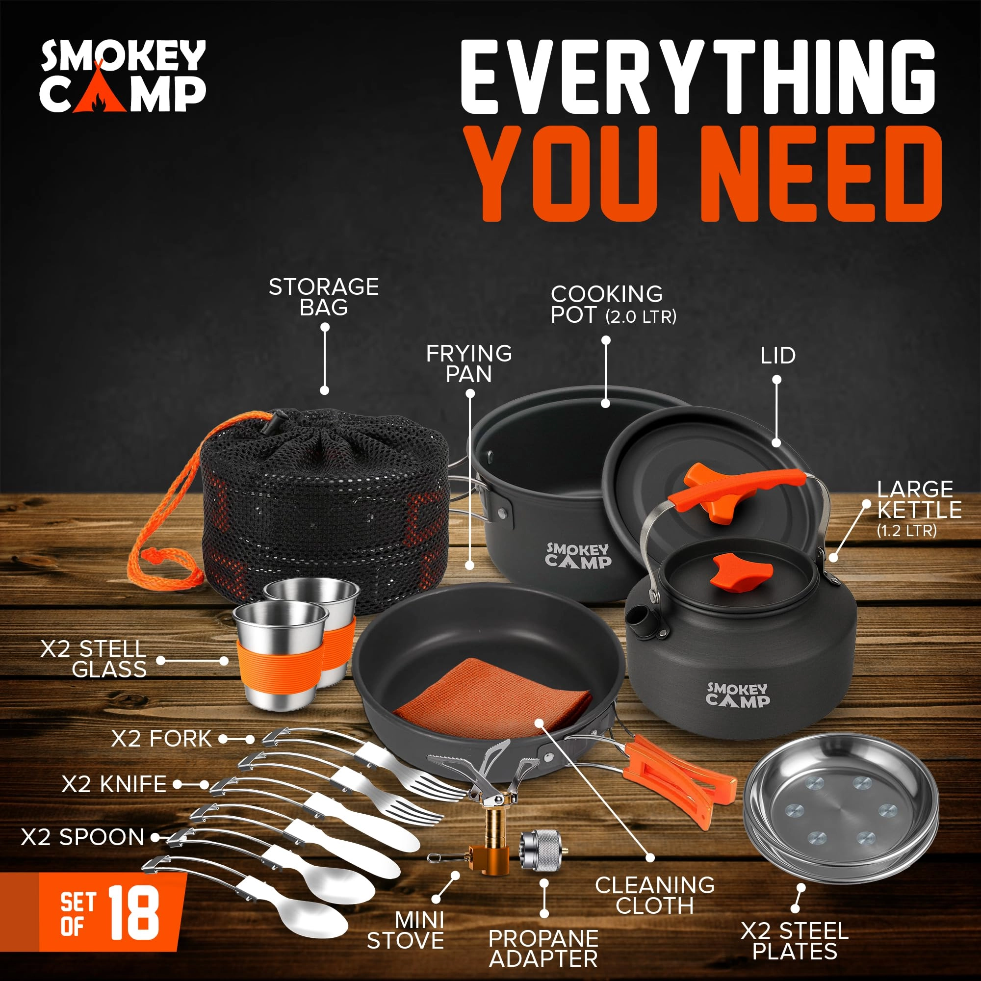 Camping Cookware Mess Kit - 11 piece(s)