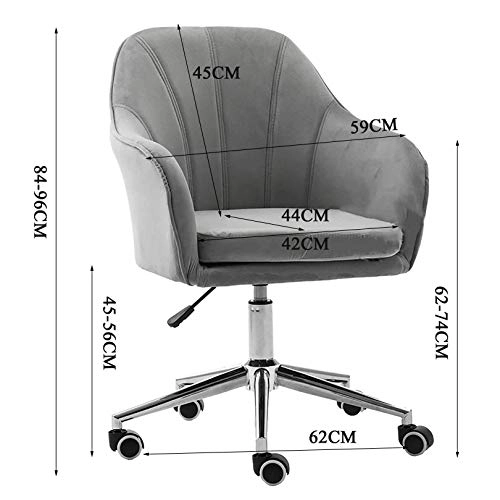 Velvet Task Chair - Adjustable Swivel Rolling Purple