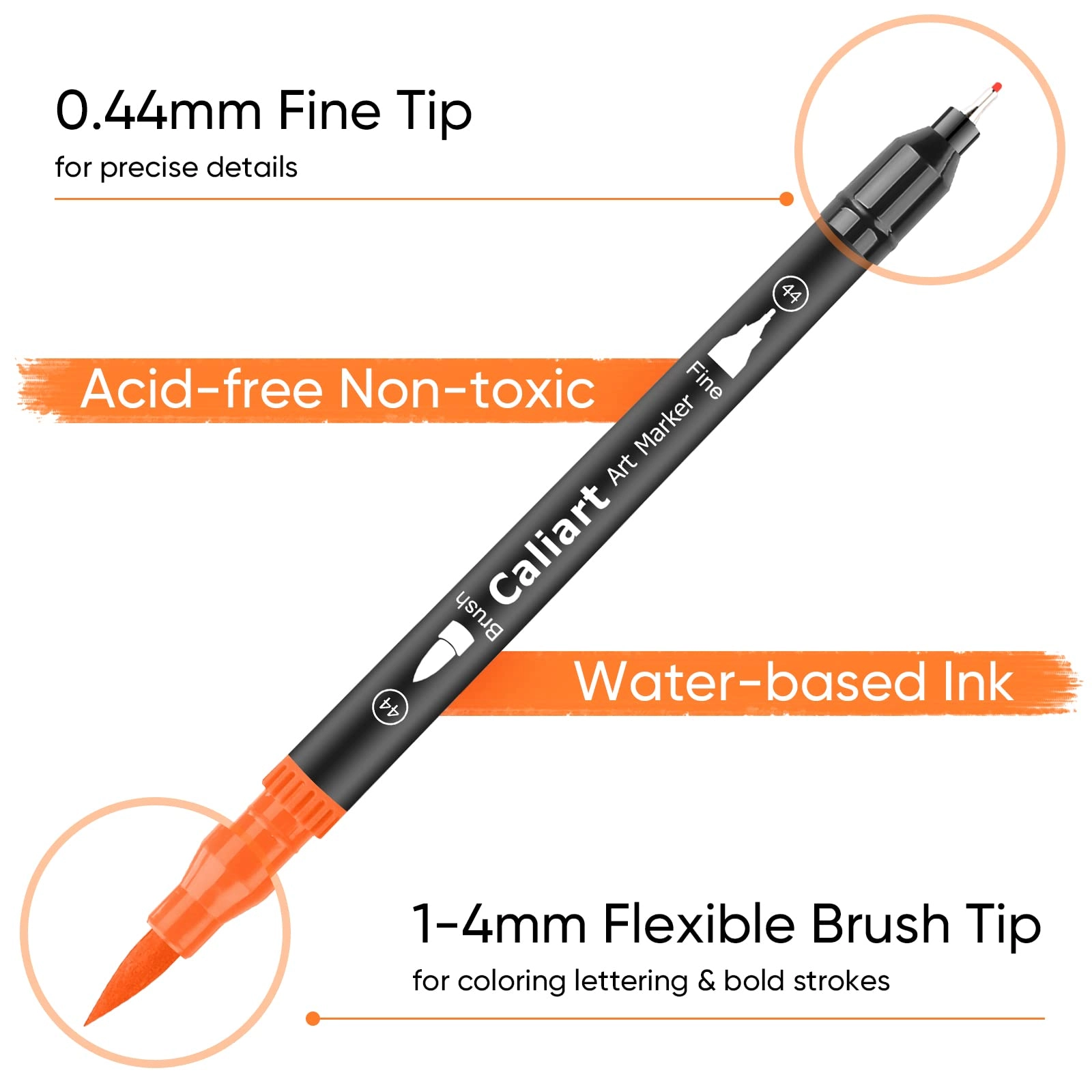 Double Tip Brush Pens - Multicolor Dual Tip