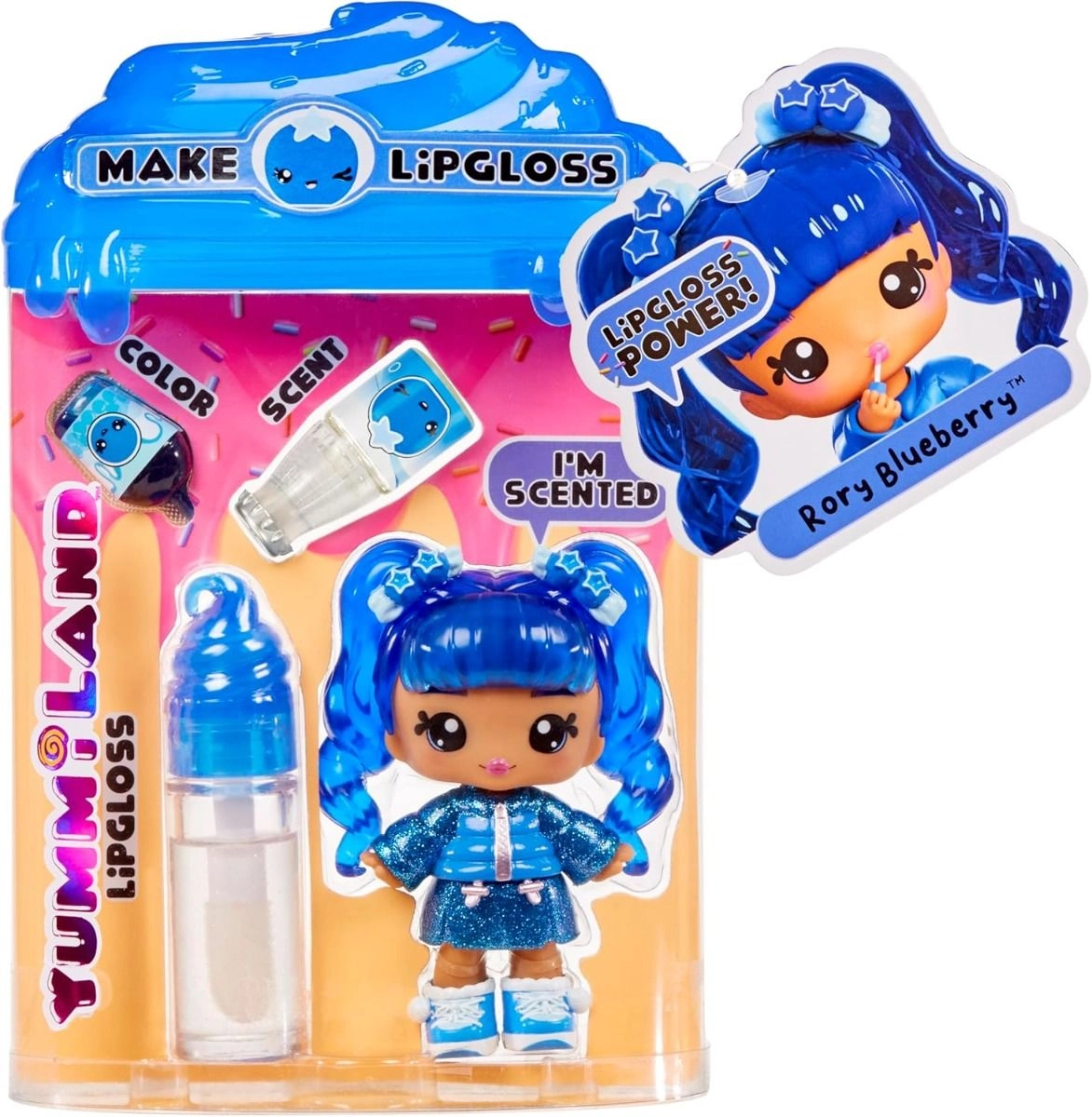 Rory Blueberry Lipgloss Doll - 4" Blueberry Scent Ages 4+
