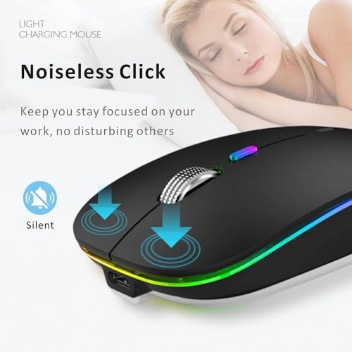 Rechargeable Ergonomic Mouse - 2.4GHz Wireless Bluetooth USB