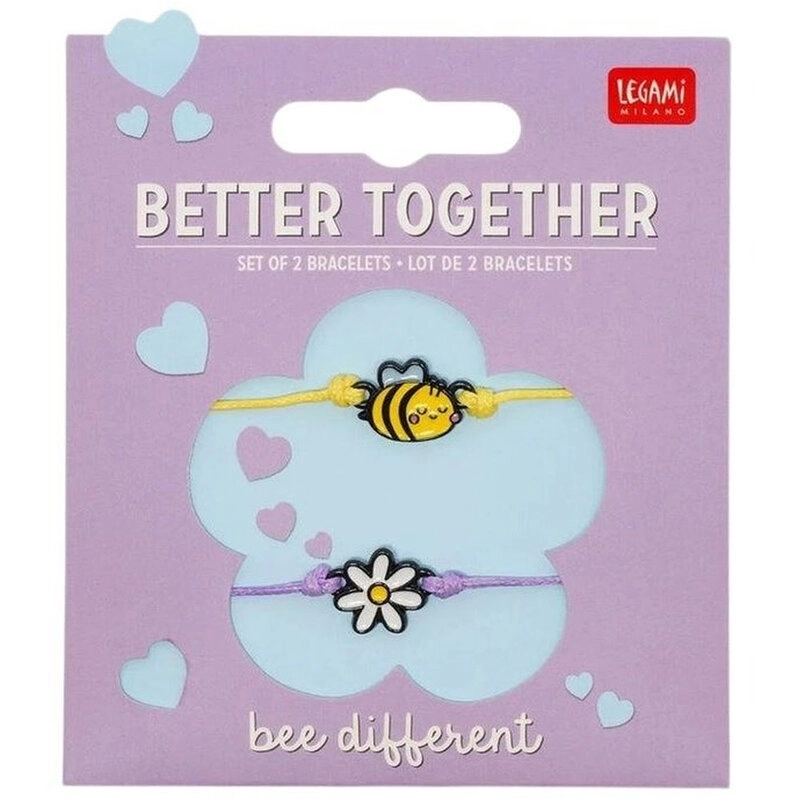 Better Together Bee Enamel Textile Bracelet