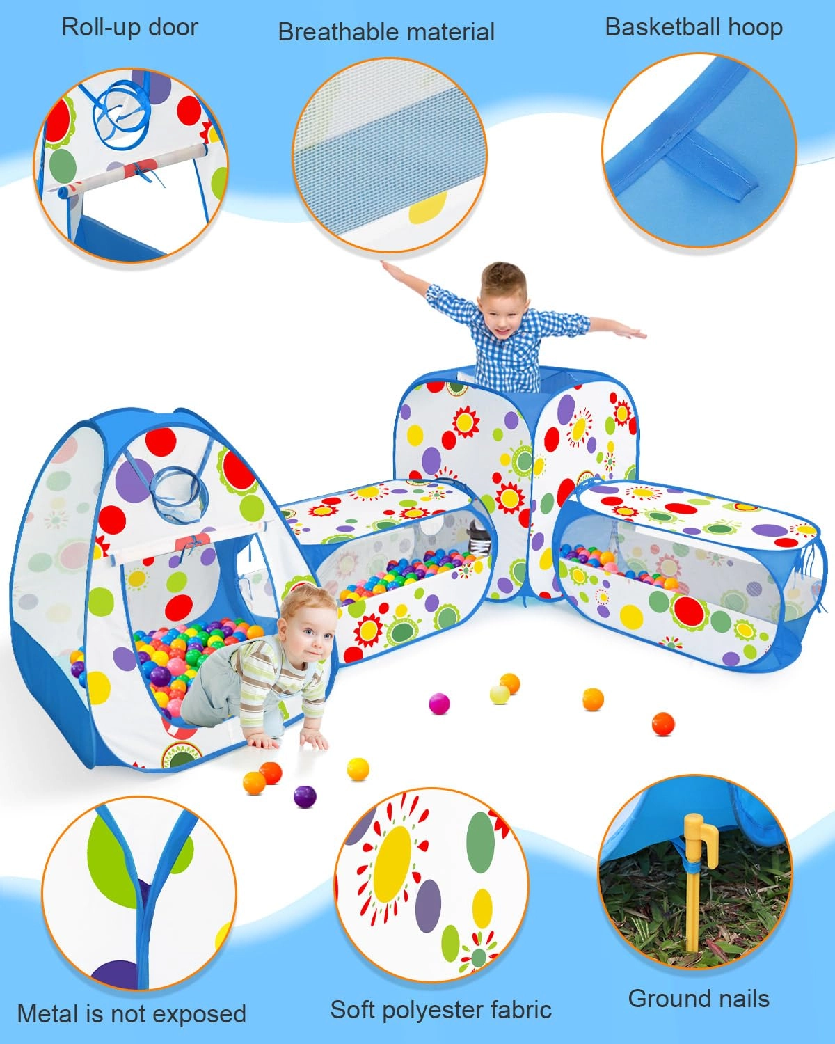 Play Tent - 2 tunnels 2 tents