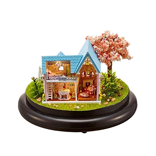 DIY Mini House Kit - LED Lights Glass Cover