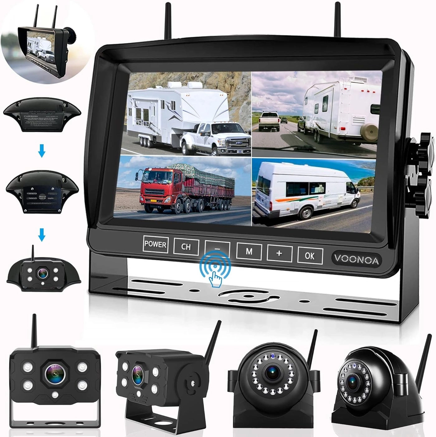Wireless RV Camera System - Night vision 1080P