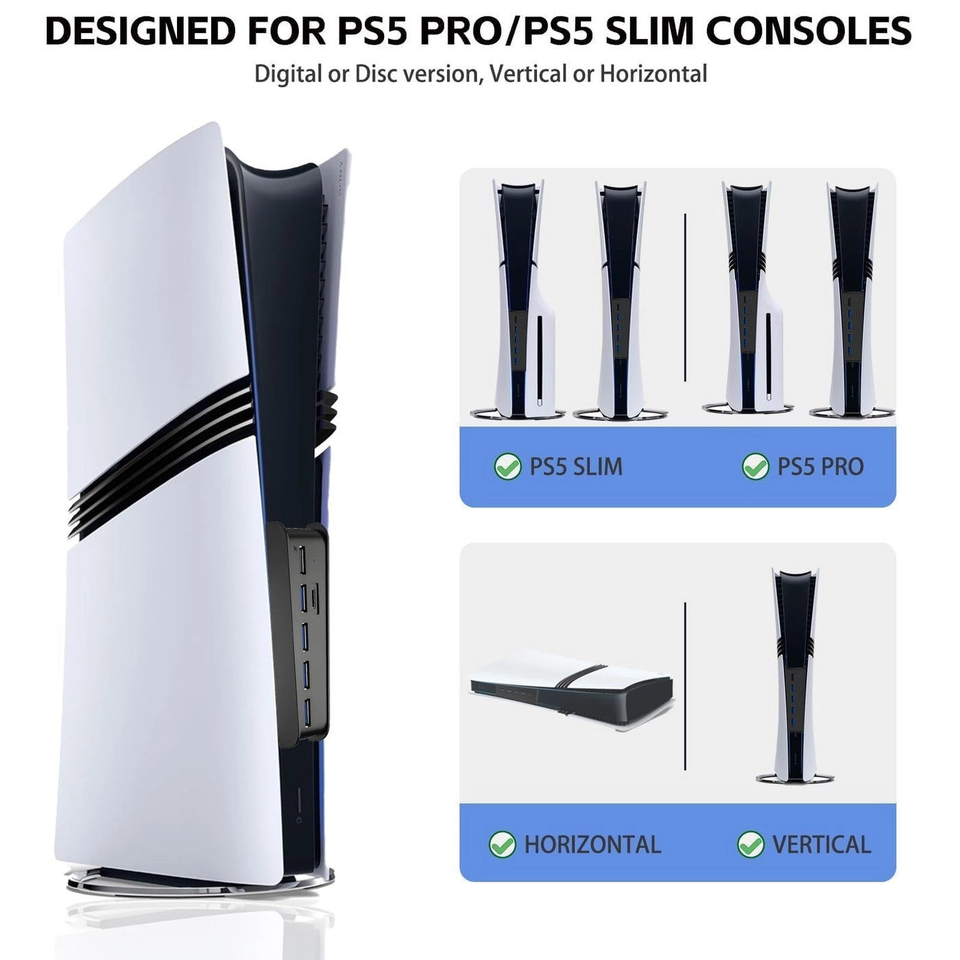 USB Hub - 6 Ports PS5 Pro/Slim Compatible