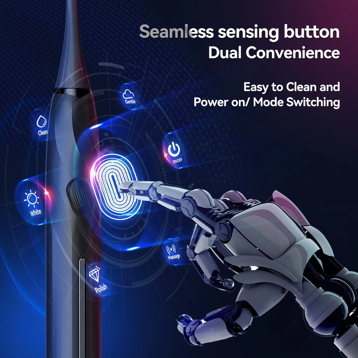 SG-2753 - Ultrasonic Rechargeable 8 Brush Heads 5 Modes